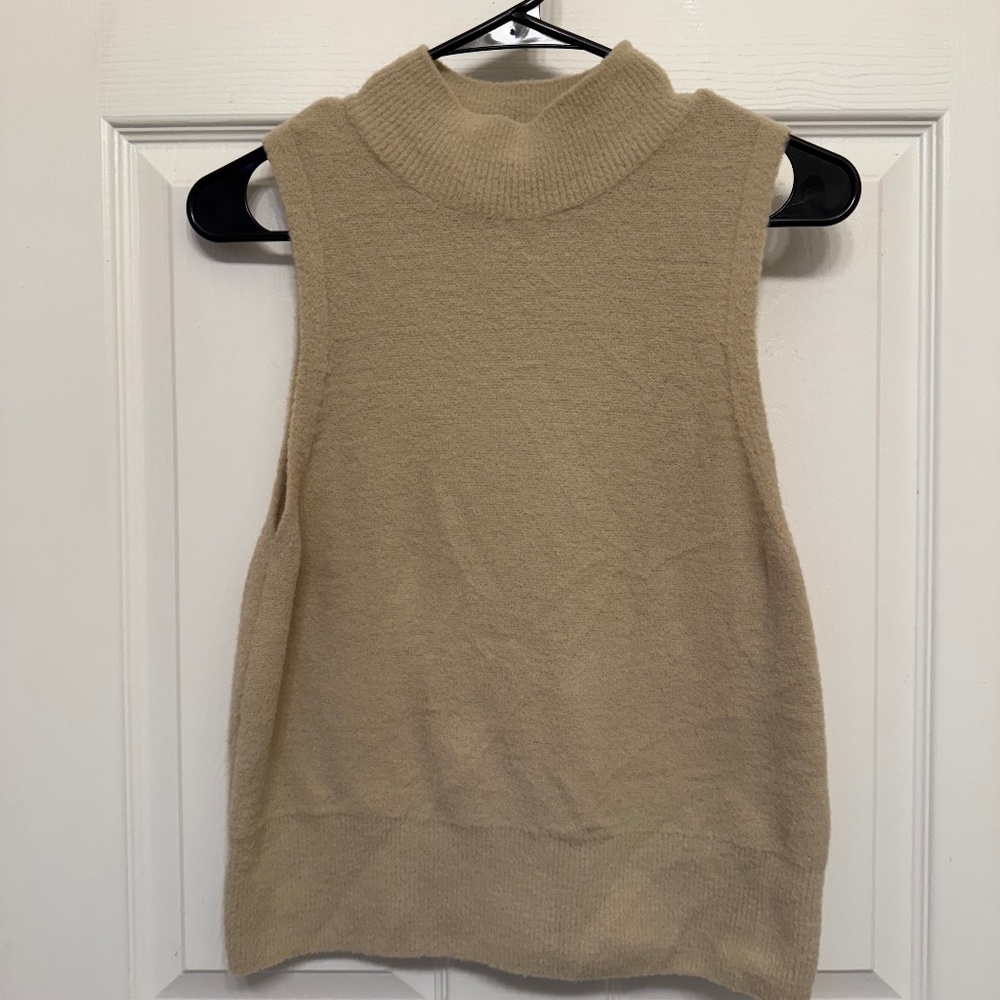 Topshop beige mock neck